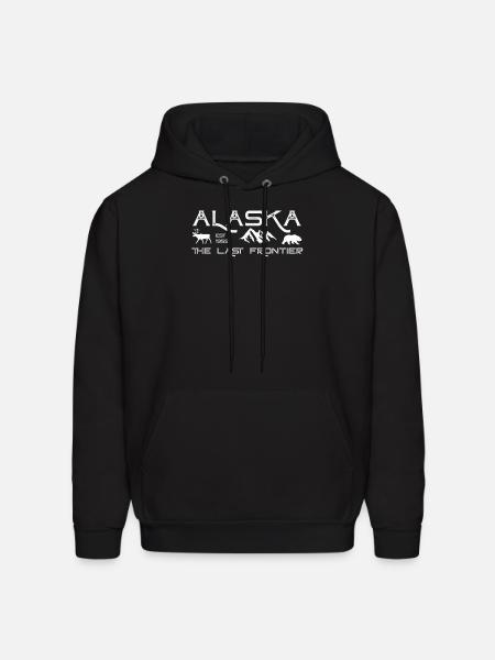 Rustic Alaska The Last Frontier Alaskan Outdoors - Men's Hoodie - black