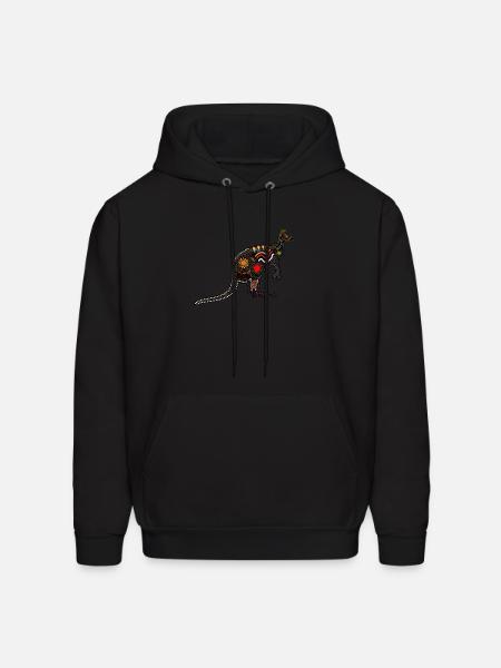 Aboriginal Art Kangaroo - Men's Hoodie - black