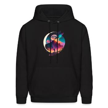 Moon Dream - Men's Hoodie - black - Front - Elias (183cm)