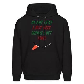 IM NOT LAZY - Men's Hoodie - black - Front - Elias (183cm)