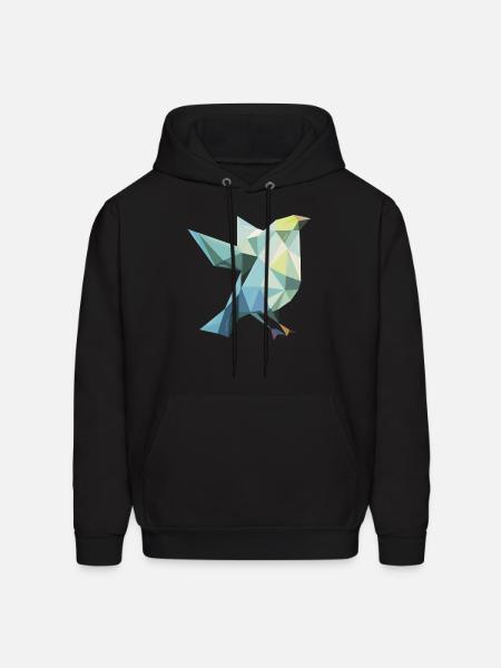 Polygonal Bird - Men's Hoodie - black