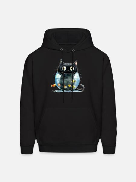 Funny Cat - Men's Hoodie - black