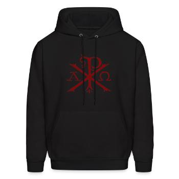 Jesus Christ Alpha and Omega - XR AO - Men's Hoodie - black - Front - Elias (183cm)
