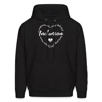 Inclusion, diversity heart - Men's Hoodie - black - Front - Elias (183cm)