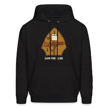 Campfire Bliss Camping - Men's Hoodie - black - Front - Elias (183cm)