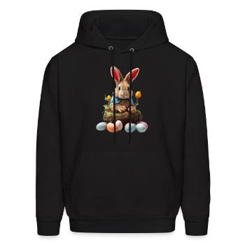 Easter bunny - Men's Hoodie - black - Front - Elias (183cm)