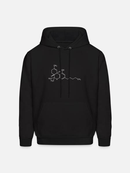THC Cannabis Weed Chemical Symbol Science Geeky - Men's Hoodie - black