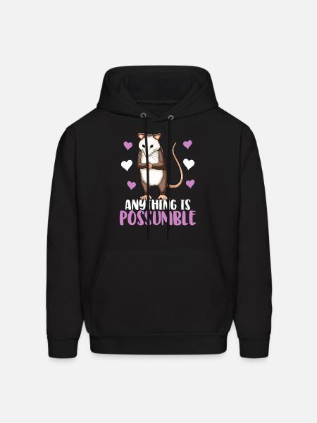 Anything Is Possumble - Men's Hoodie - black