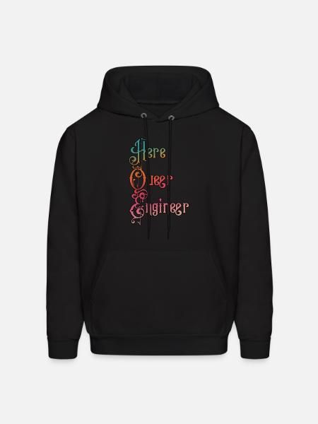 Here queer engineer - Men's Hoodie - black