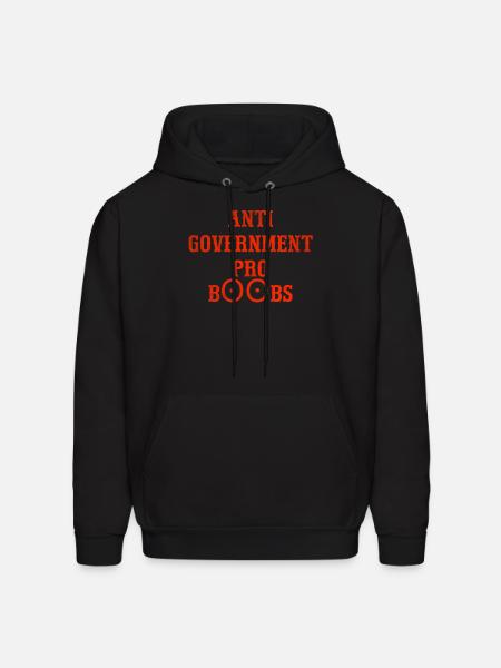 Anti government pro boobs - Men's Hoodie - black
