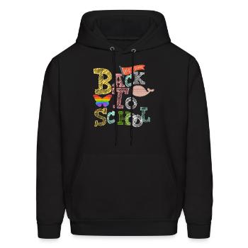 back to school - Men's Hoodie - black - Front - Elias (183cm)
