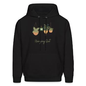 Hanging Out - Men's Hoodie - black - Front - Elias (183cm)