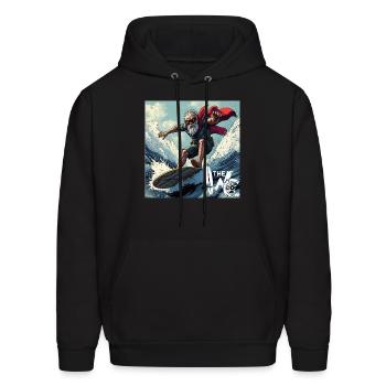 hillbilly surfTHE WC resized - Men's Hoodie - black - Front - Elias (183cm)