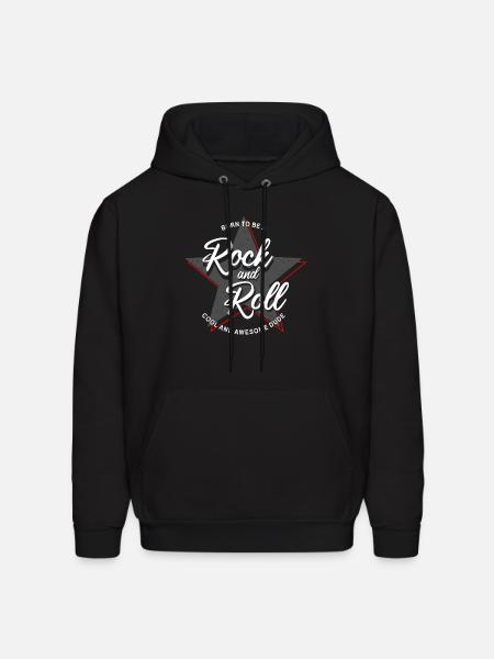 Born to Rock and Roll Star Design - Men's Hoodie - black