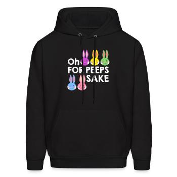 Oh For Peeps Sake Cute Bunny Happy Easter Gift - Men's Hoodie - black - Front - Elias (183cm)