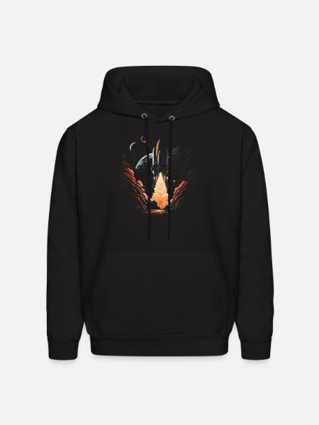 Space Launch - Men's Hoodie - black