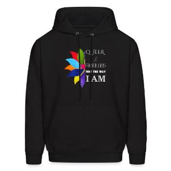 Queer And Fabulous Just The Way I Am - Men's Hoodie - black - Front - Elias (183cm)