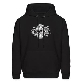 911 dispatcher, split flower frame - Men's Hoodie - black - Front - Elias (183cm)