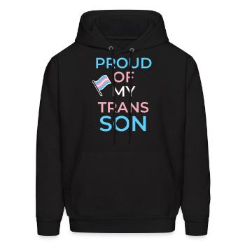 Proud of My Trans Son - Men's Hoodie - black - Front - Elias (183cm)