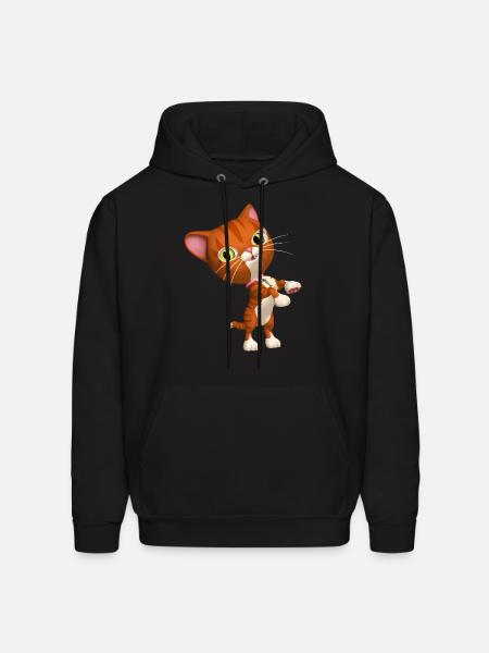 Orange Tabby Cat - Men's Hoodie - black