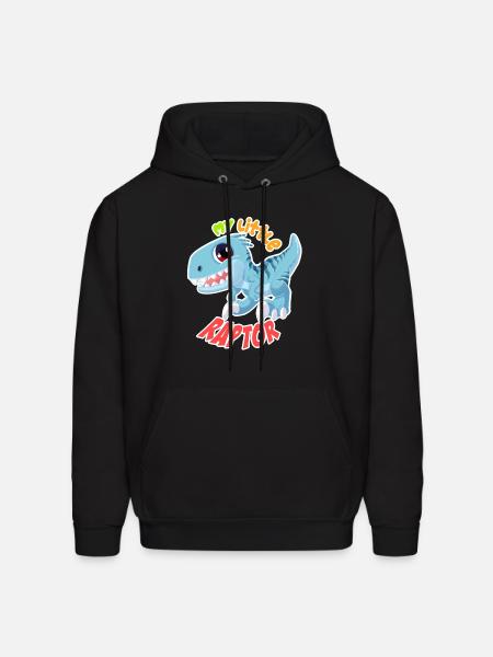 BABY BLUE RAPTOR - Men's Hoodie - black