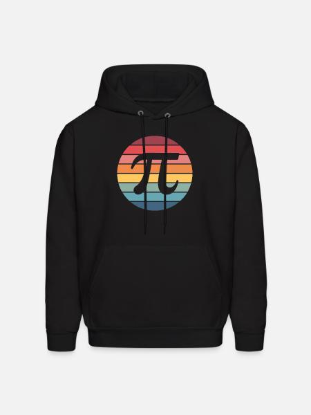 Retro Sunset Pi Emblem - Men's Hoodie - black