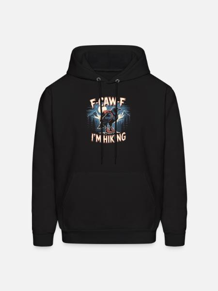 F-Caw-F I'm Hiking Crow - Men's Hoodie - black