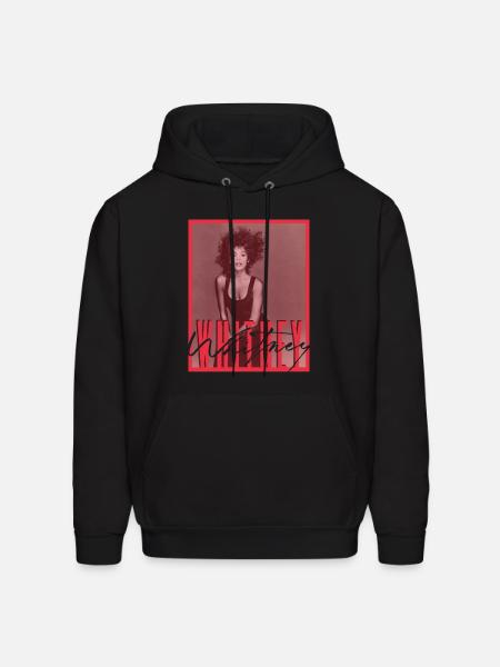 Whitney Houston Photo With Autograph And Nameplate - Men's Hoodie - black