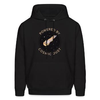 Powered by Cosmic Dust – Space Aesthetic Meteor Ar - Men's Hoodie - black - Front - Elias (183cm)
