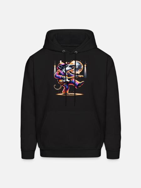 Disco Ball Guitar Tapir - Men's Hoodie - black