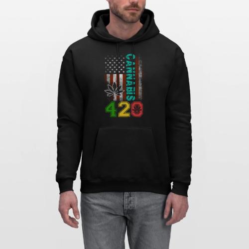 Amusing 420 American Herb Weed Marijuana Design - Men's Hoodie
