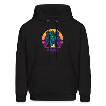 electronic hand art design - Men's Hoodie - black - Front - Elias (183cm)