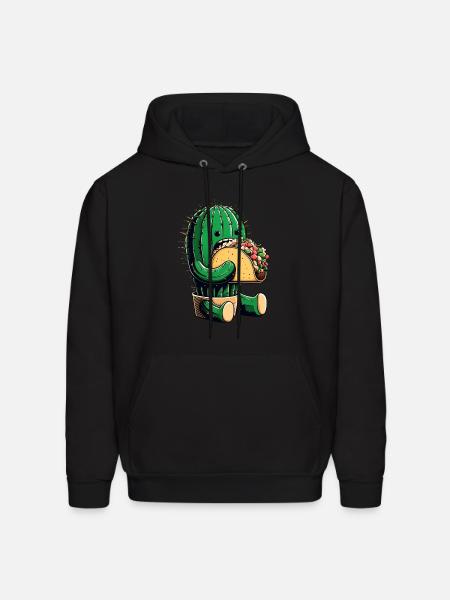 Mexican taco cactus - Men's Hoodie - black