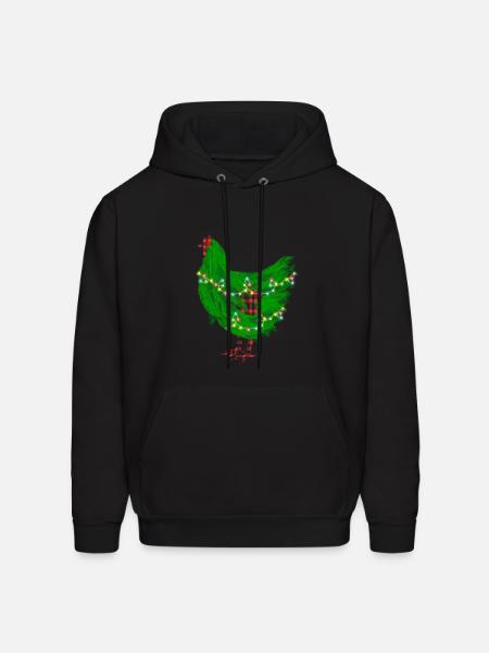 Chicken Christmas Pine Tree - Men's Hoodie - black