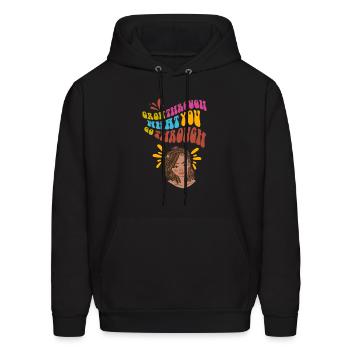Grow Through What you Go Through - Men's Hoodie - black - Front - Elias (183cm)