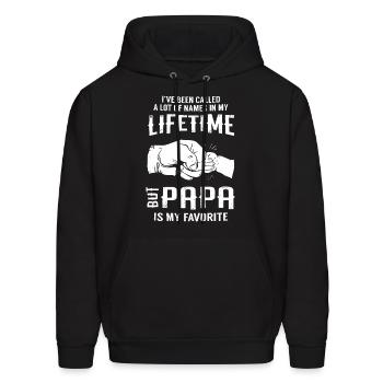 Papa - Men's Hoodie - black - Front - Elias (183cm)