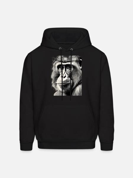 Chimp in Charcoal 3 - Men's Hoodie - black