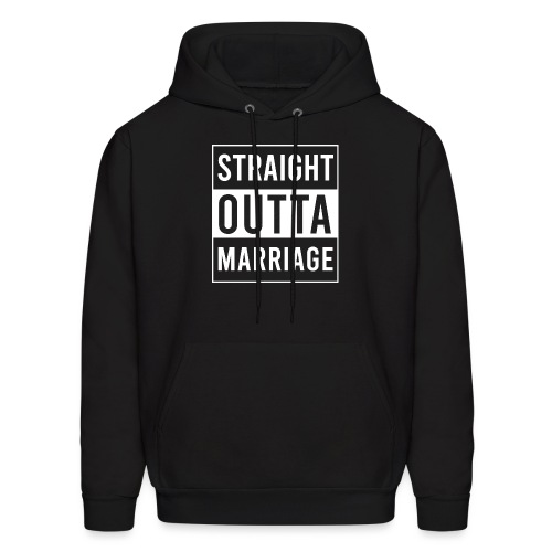Front (Straight Outta-White) _ Back (Blank) - Men's Hoodie