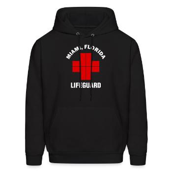 miami florida lifeguard - Men's Hoodie - black - Front - Elias (183cm)