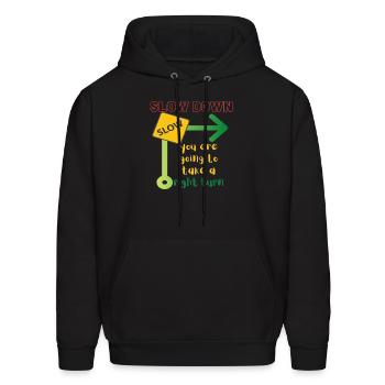right turn - Men's Hoodie - black - Front - Elias (183cm)