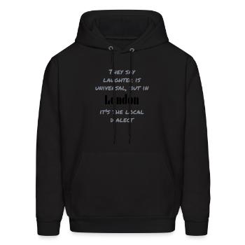 Laughter Is Universal - London - Men's Hoodie - black - Front - Elias (183cm)
