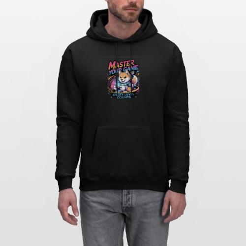 Cute Gamer Shiba Inu Level Up - Men's Hoodie