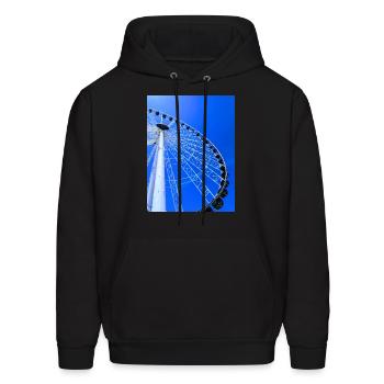 Ferris Wheel Against Blue Sky - Men's Hoodie - black - Front - Elias (183cm)