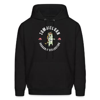 Zombiecorn, Adorably Disgusting - Men's Hoodie - black - Front - Elias (183cm)