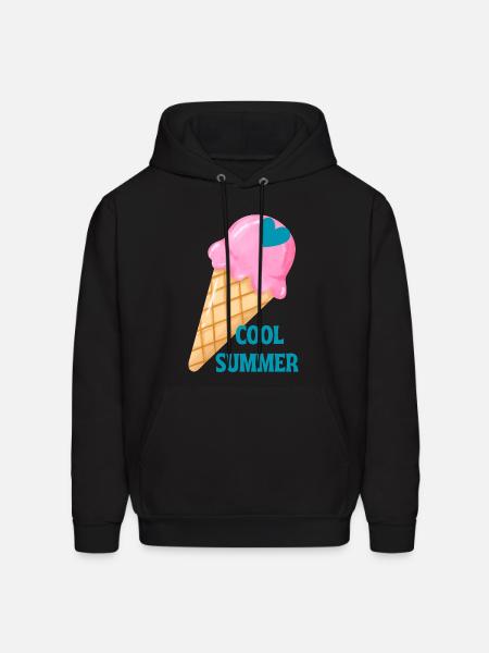 Ice Cream Heart Summer Vibe - Men's Hoodie - black