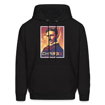 Tesla Charge - Men's Hoodie - black - Front - Elias (183cm)