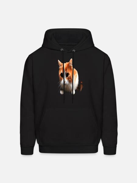 3d Funny Cat Face - Men's Hoodie - black