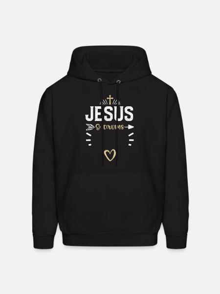 Jesus & Drums - Jesus - Men's Hoodie - black