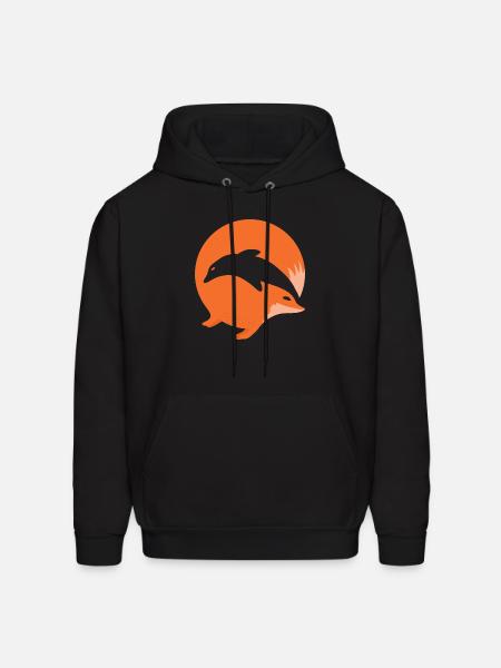 Fox or Dolphin in this fun optical illusion - Men's Hoodie - black