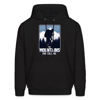 The mountains are calling - Men's Hoodie - black - Front - Elias (183cm)